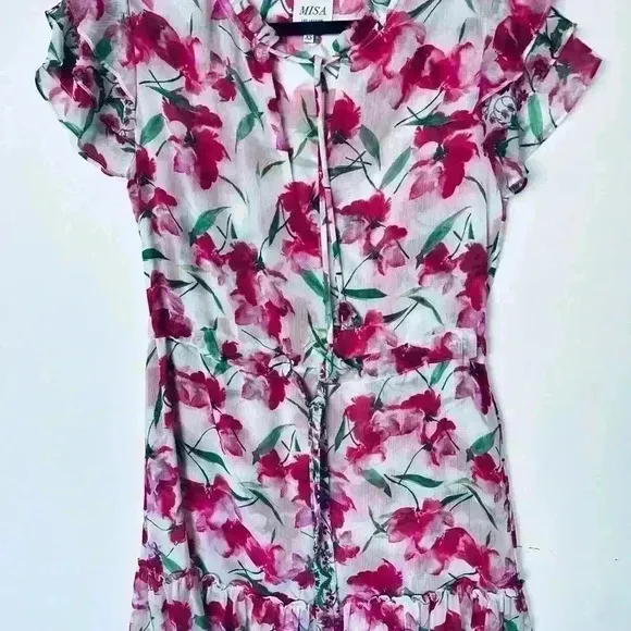 NEW! MISA Los Angeles Nika Fuschia Mix Dress.