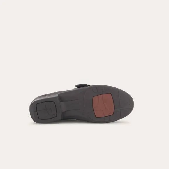 NEW NAOT women's viscol buckle loafers - medium in jet black leather / crinkle b