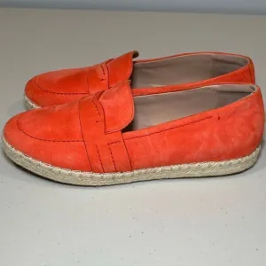 NEW NWOT‎ Cole Haan Women's Cloudfeel Montauk Orange Suede Espadrille Loafers 8B