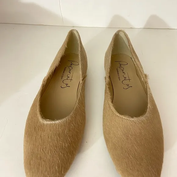 NEW Papanatas by Eli Porto camel calf hair ballet flats 3 US