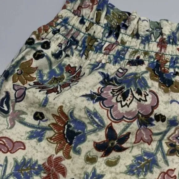 NEW POMANDER Womens Shorts Cream Beige/Multi Size Chintz Nova Floral Size L