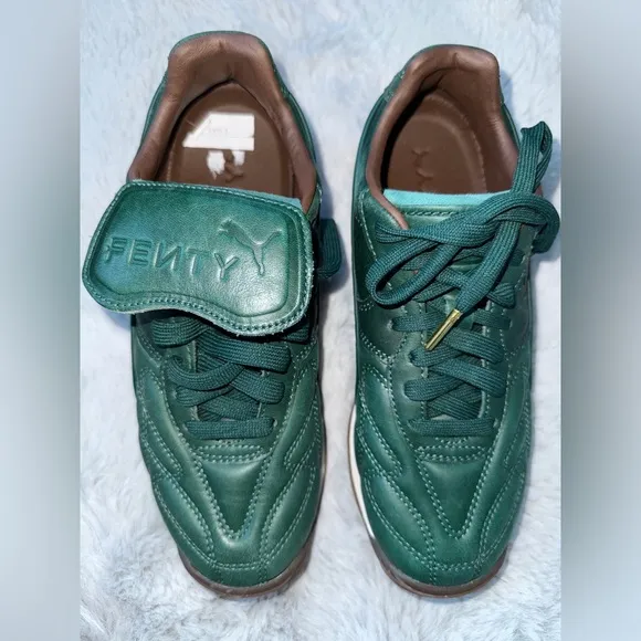 New Puma Avanti L Rihanna Fenty Dark Myrtle Logo Debossed Low-Top Sneakers sz 7