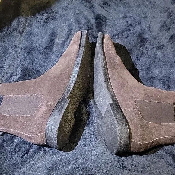 New Republic Suade Booties, Size 11 Chocolate Brown.