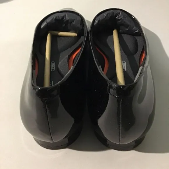 NEW ROCKPORT TOTAL MOTION ADELYN BALLET FLATS BLACK PATENT LEATHER 6W (WIDE)