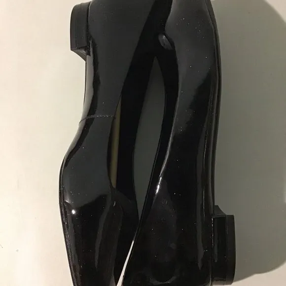 NEW ROCKPORT TOTAL MOTION ADELYN BALLET FLATS BLACK PATENT LEATHER 6W (WIDE)