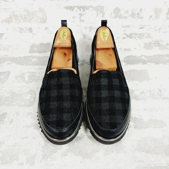 NEW Ron White Naverina Tartan Sporty Slip-on Loafer Sneakers F615