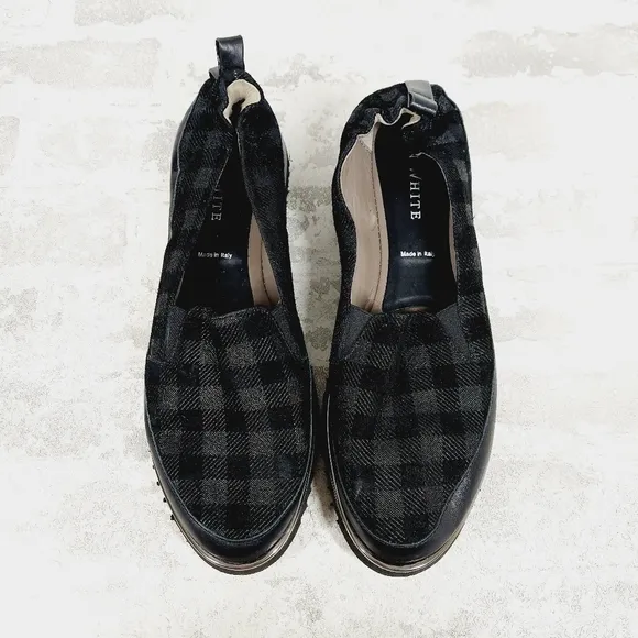 NEW Ron White Naverina Tartan Sporty Slip-on Loafer Sneakers F615