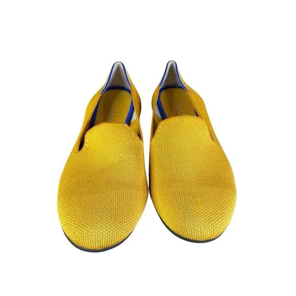 NEW Rothy’s The Almond Flat Yellow Knit Stripe Slip-On Shoes Size 8.5