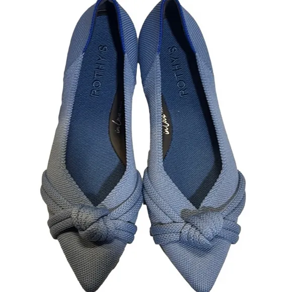 NEW ROTHY'S The Knot Point II Flats Size 7 Comfort Slip-On Breathable Blue