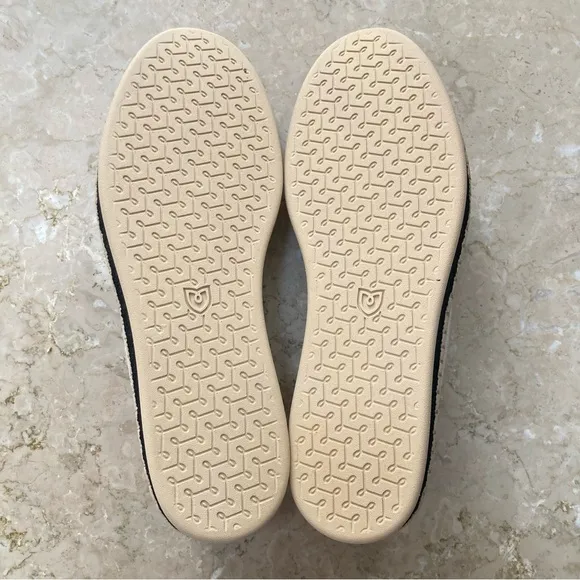 NEW Rothy's Women's The Espadrille Boardwalk Flats in Cream and Black, Size 9.5