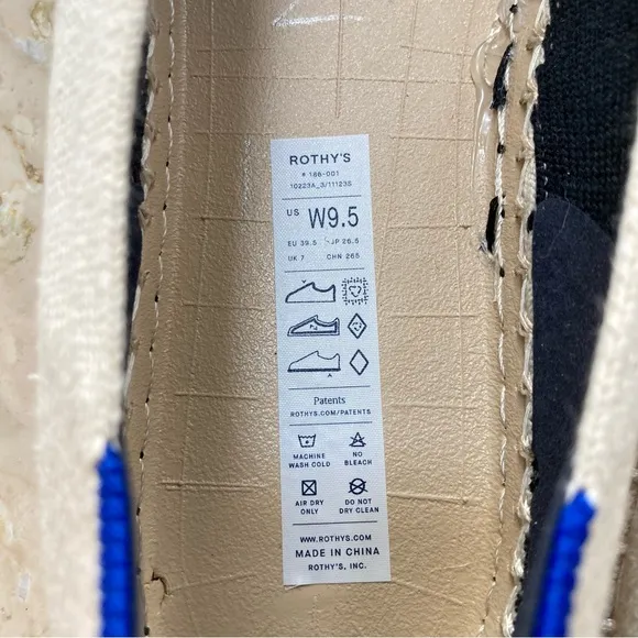 NEW Rothy's Women's The Espadrille Boardwalk Flats in Cream and Black, Size 9.5