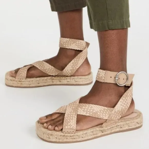 NEW SAM EDELMAN Dakota Braided Leather Sandals Natural color for women 253