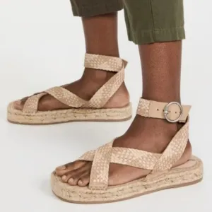 NEW SAM EDELMAN Dakota Braided Leather Sandals Natural color for women 253