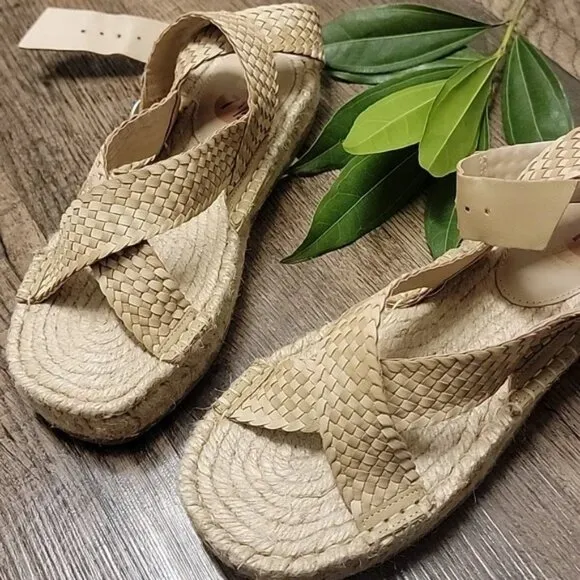 NEW SAM EDELMAN Dakota Braided Leather Sandals Natural color for women 253