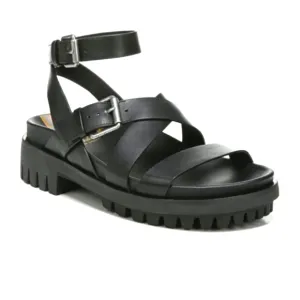 NEW Sam Edelman Eleanora Ankle Strap Gladiator Lug Sole Black Sandal Size 9