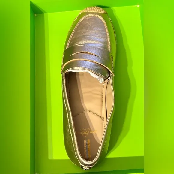 NEW- Sam Edelman Women's Kai Loafer Flat SIZE: 10.5  COLOR: Gold