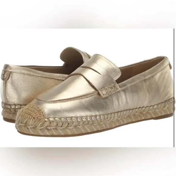 NEW- Sam Edelman Women's Kai Loafer Flat SIZE: 10.5  COLOR: Gold