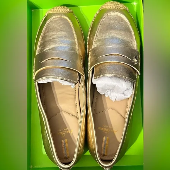 NEW- Sam Edelman Women's Kai Loafer Flat SIZE: 10.5  COLOR: Gold
