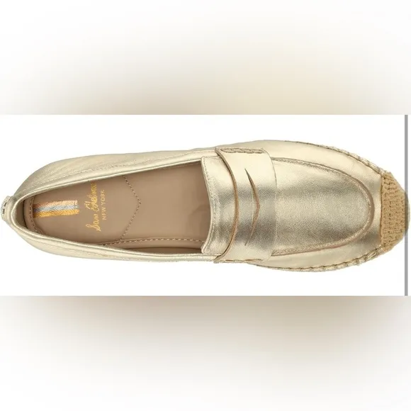NEW- Sam Edelman Women's Kai Loafer Flat SIZE: 10.5  COLOR: Gold