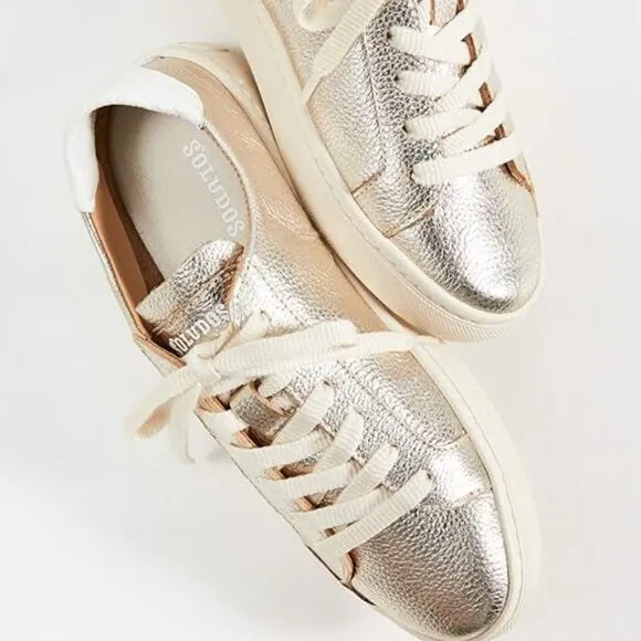 NEW SOLUDOS Leather The Ibiza Sneakers Platinum for women 245 3M4