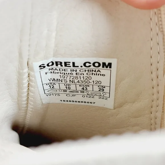 NEW Sorel Brex Cream Beige Leather Pull On Block Heel Chelsea Boots V203
