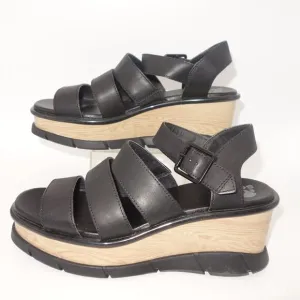 NEW Sorel Joanie III Platform Ankle Strap Sandals Women's 9.5 Black Leather