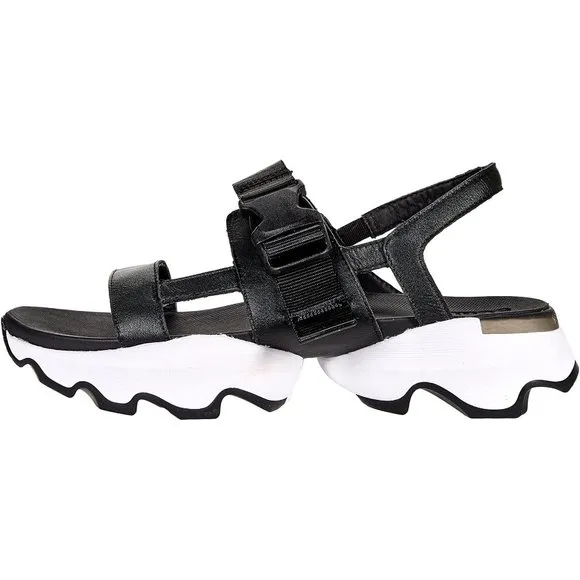 NEW Sorel Size 10 Women's Kinetic Impact Slingback Sandals - Black/ White