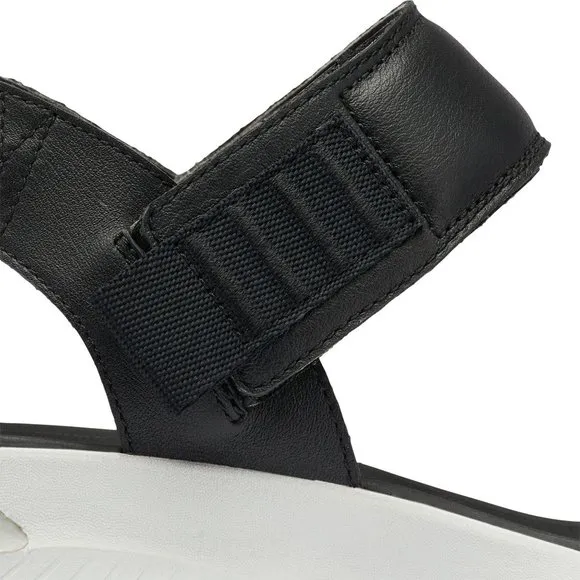 NEW Sorel Size 8.5 Women's Explorer Blitz Leather Sandals - Black/ Moonstone