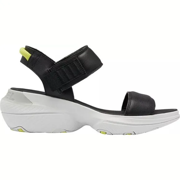 NEW Sorel Size 8.5 Women's Explorer Blitz Leather Sandals - Black/ Moonstone