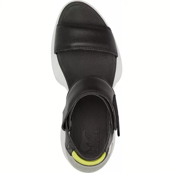 NEW Sorel Size 8.5 Women's Explorer Blitz Leather Sandals - Black/ Moonstone