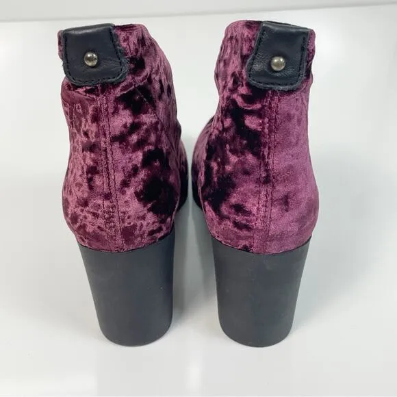 NEW Toni Pons Finley Pull On Bootie Boots Burgundy Lycra Velvet 40