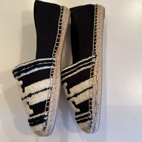New Tory Burch Black and White Espadrilles. Size 8.