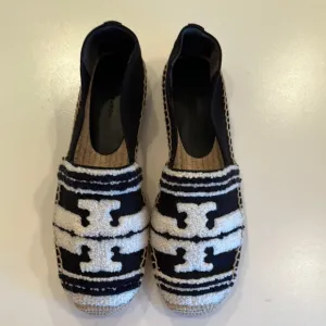 New Tory Burch Black and White Espadrilles. Size 8.