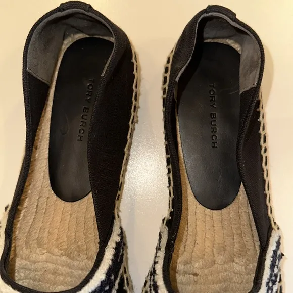 New Tory Burch Black and White Espadrilles. Size 8.