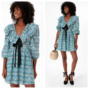 NEW Tuckernuck Hyacinth House Ruffle Collar Birdsong Mini Dress Small
