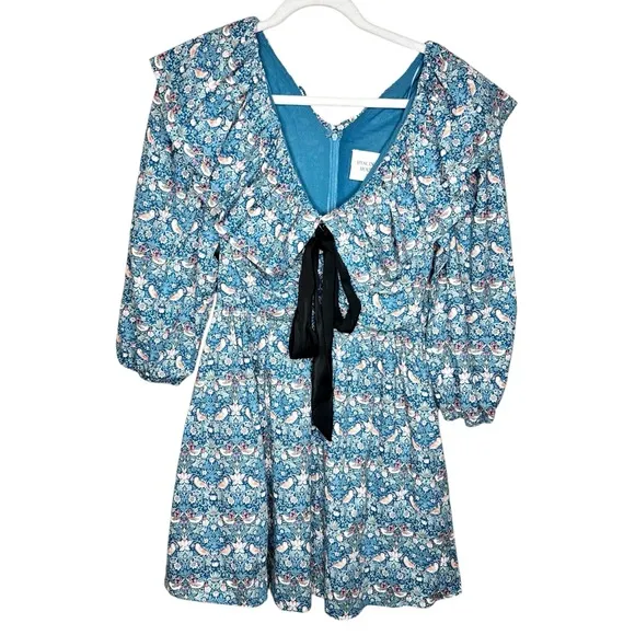 NEW Tuckernuck Hyacinth House Ruffle Collar Birdsong Mini Dress Small