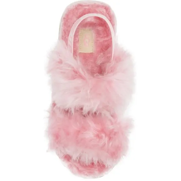 NEW UGG Sizes 6 to 11 Women's Fluff Sugar Platform Strappy Sandals - Pink