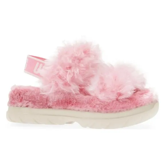 NEW UGG Sizes 6 to 11 Women's Fluff Sugar Platform Strappy Sandals - Pink