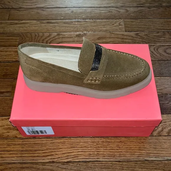 NEW Vaneli Suede Kimmo Loafers Tobacco Brown Women’s Size 8