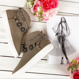 NEW Very Volatile Menloh Taupe Boho Western Sneakers 8