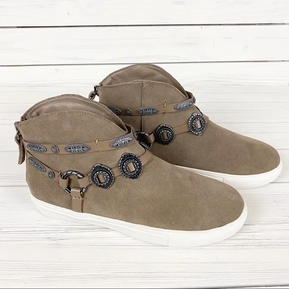 NEW Very Volatile Menloh Taupe Boho Western Sneakers 8