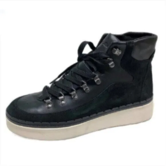 NEW Vince Black Leather Suede High-Top Boho Business Casual Everyday Sneakers 9