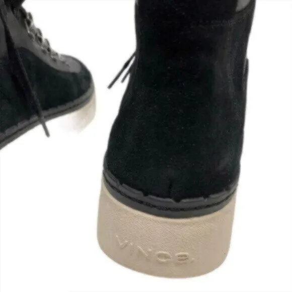 NEW Vince Black Leather Suede High-Top Boho Business Casual Everyday Sneakers 9