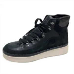 NEW Vince Black Leather Suede High-Top Boho Business Casual Everyday Sneakers 9