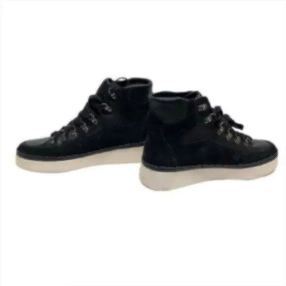 NEW Vince Black Leather Suede High-Top Boho Business Casual Everyday Sneakers 9