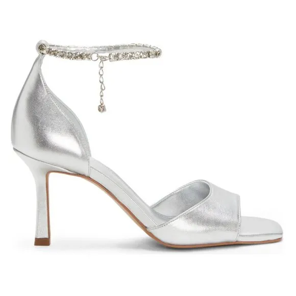 NEW Vince Camuto Size 8.5 Women's Evensa Chain Strap Sandal - Pewter