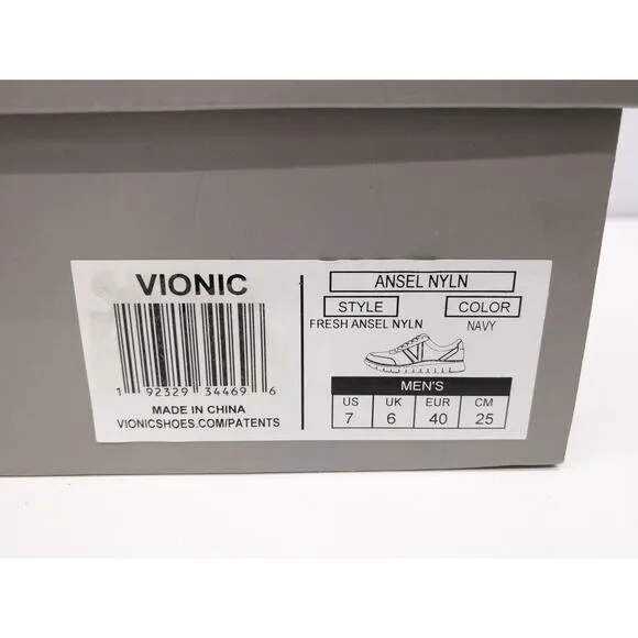 New Vionic Men's Comfort Ansel Suede Orthopedic Lace Up Sneakers 7 Blue &amp; White