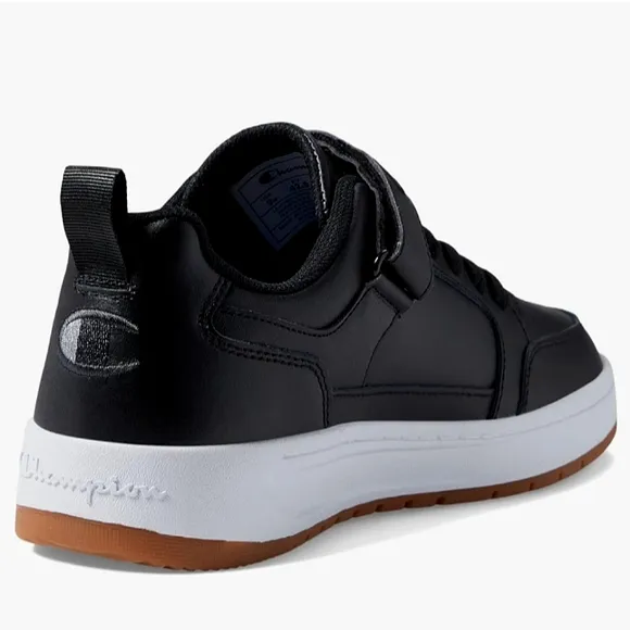 New w/Box Champion Men's Drome Lo Leather Black Sneakers w/Textured Gum Sole