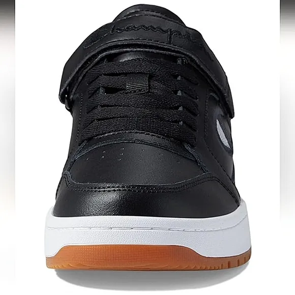 New w/Box Champion Men's Drome Lo Leather Black Sneakers w/Textured Gum Sole