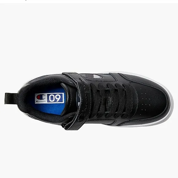New w/Box Champion Men's Drome Lo Leather Black Sneakers w/Textured Gum Sole